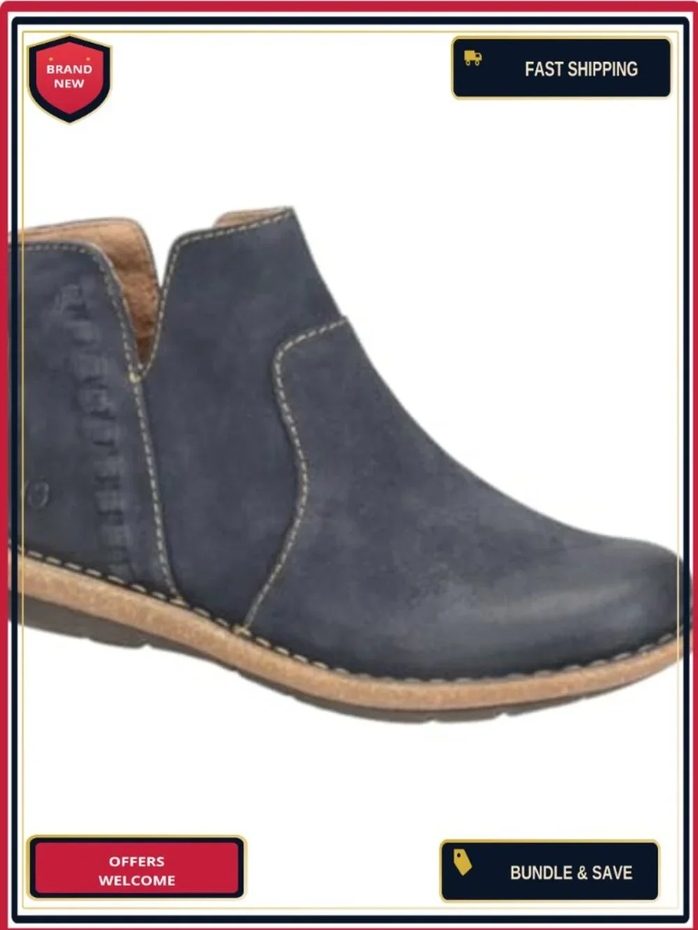 Born Taj Women's Suede Ankle Boots Chelsea Zip Memory Foam Comfort